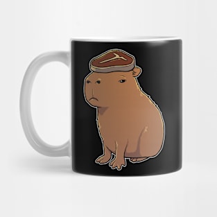 Capybara with to Steak on its head Mug